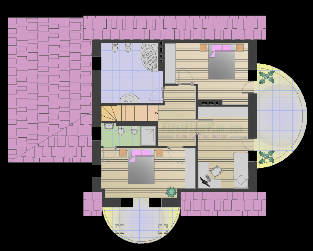 Duplex House Plans and Designs for Single Family First Floor Plan
