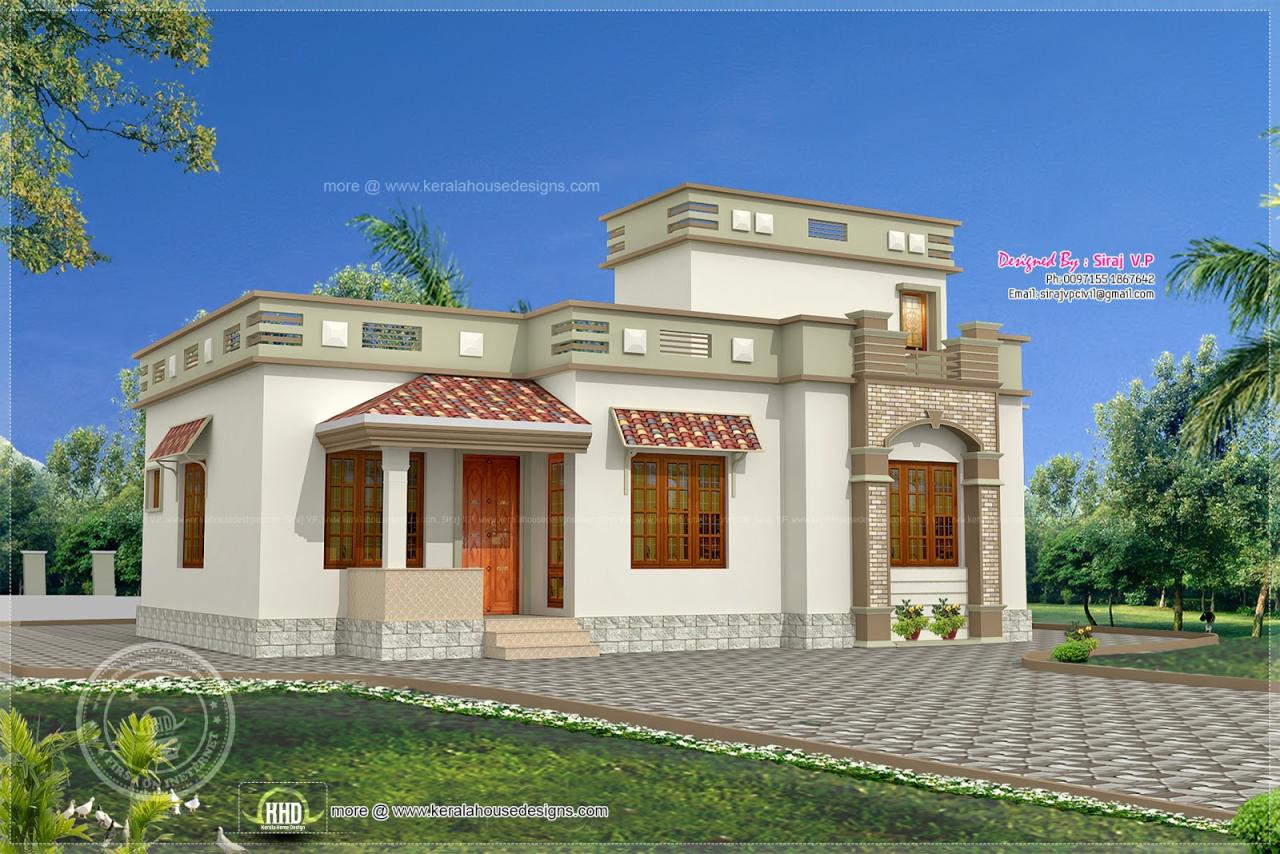 Low budget Kerala style home in 1075 sq.feet House Design Plans