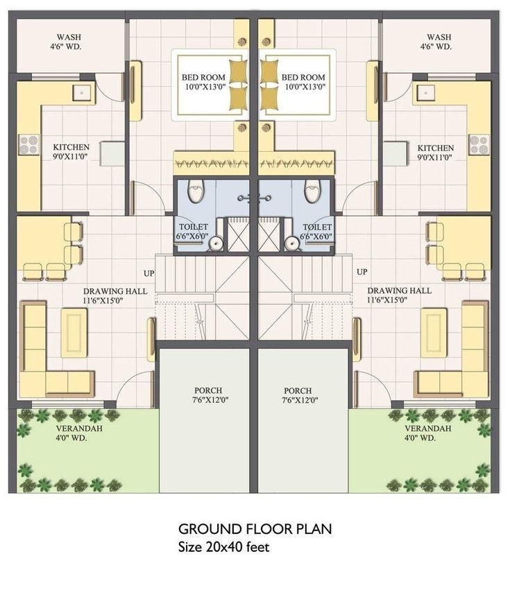 20 X 40 House Plans South Facing 20x40 house plans, Duplex house