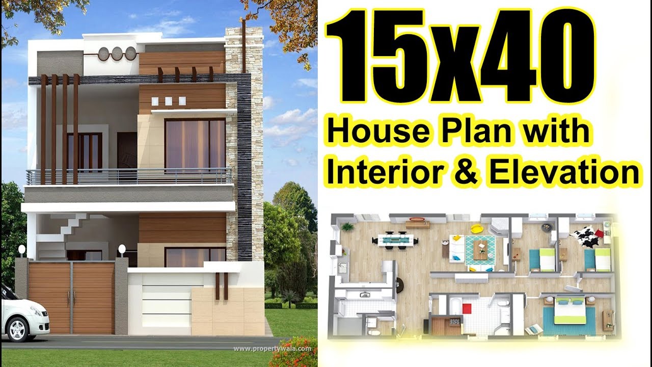 Great Style 45+ 15 X 40 House Plan Elevation