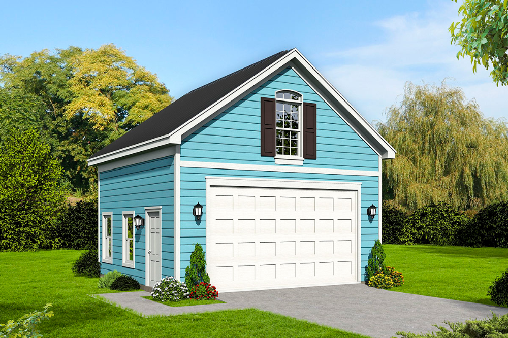 Plan 68612VR Detached 2Car Garage with Storage Loft in 2021 Garage