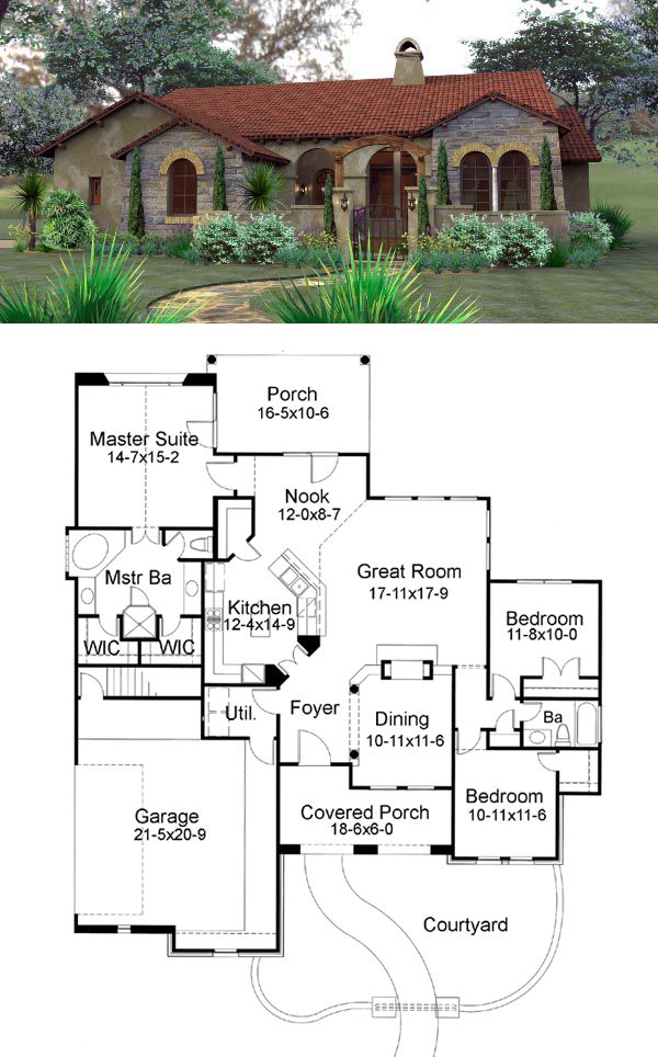 49 best images about Tuscan House Plans on Pinterest Front courtyard