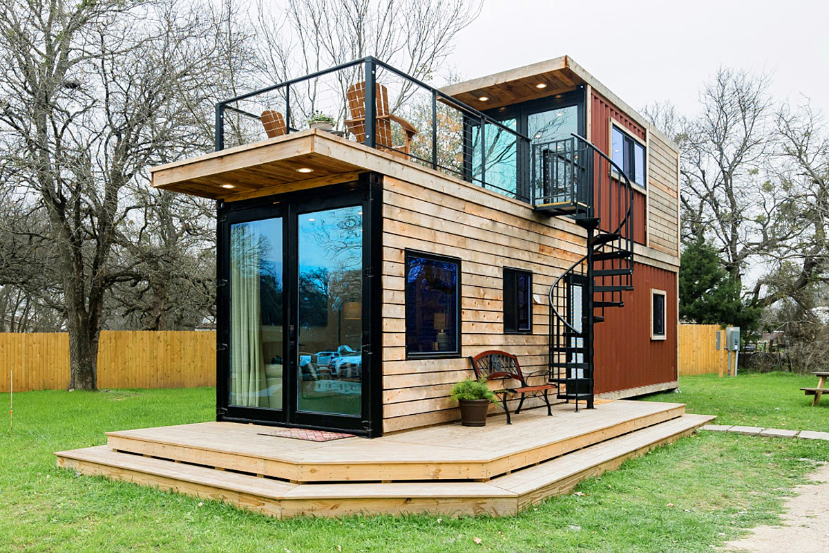Two Story Shipping Container Tiny Home Helm by CargoHome Country Froot