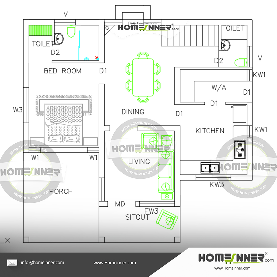 900 sq ft Free Kerala house plan single floor low budget home 4 Cent land