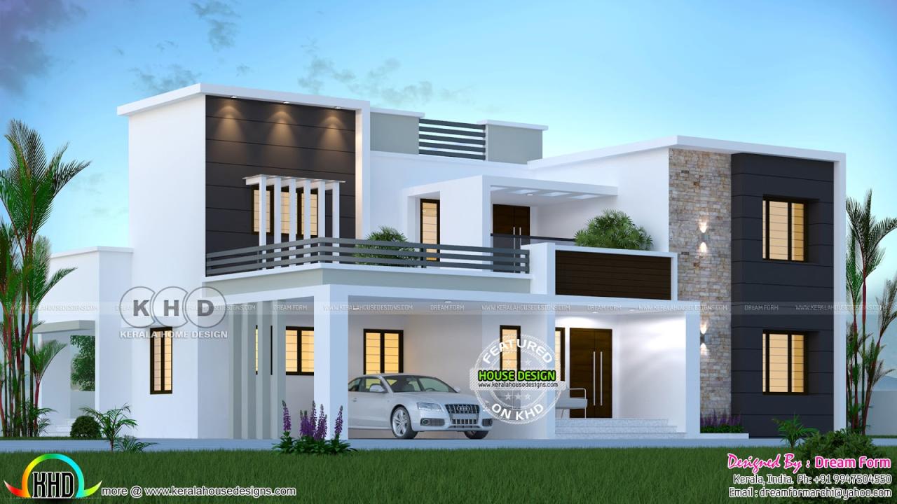 3155 sqft 4 bedroom modern house plan Kerala home design and floor