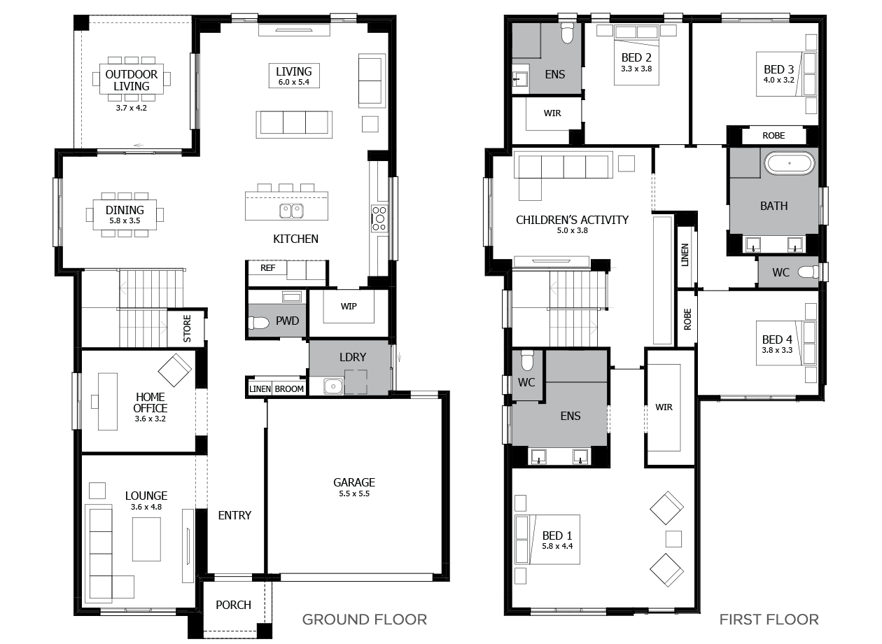 Simple 2 Story 4 Bedroom House Design Alivromaniaca