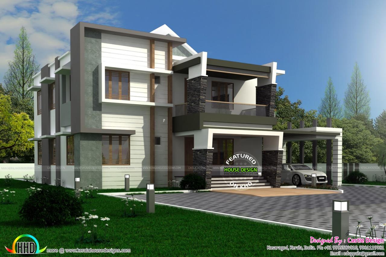 Modern contemporary home 400 sqyards Kerala home design and floor plans