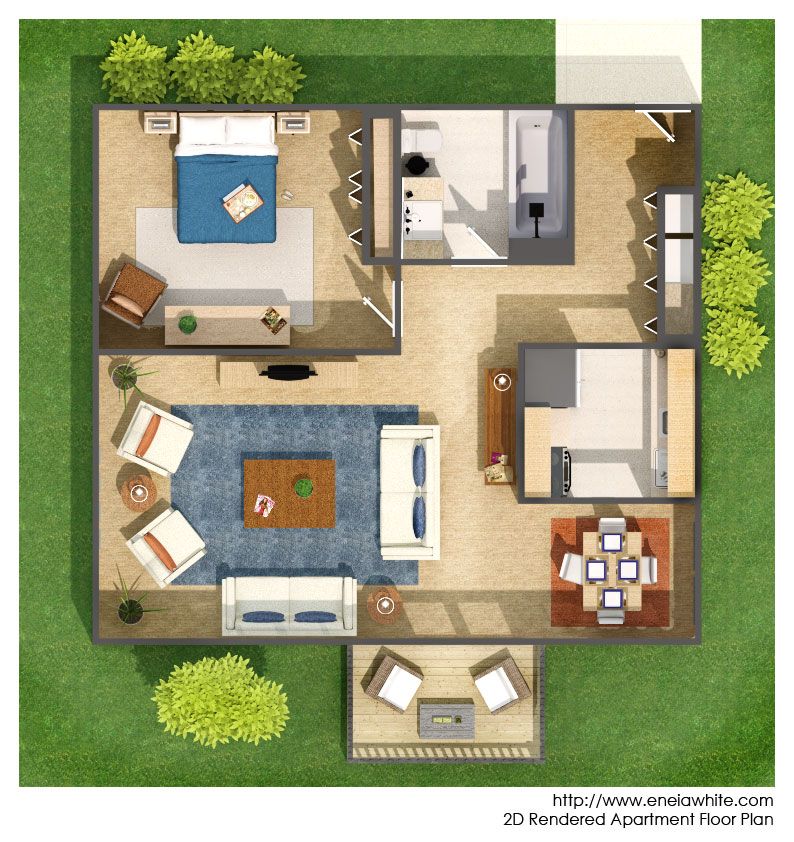 2D Rendered Floor Plan rendering floorplan architecture design 