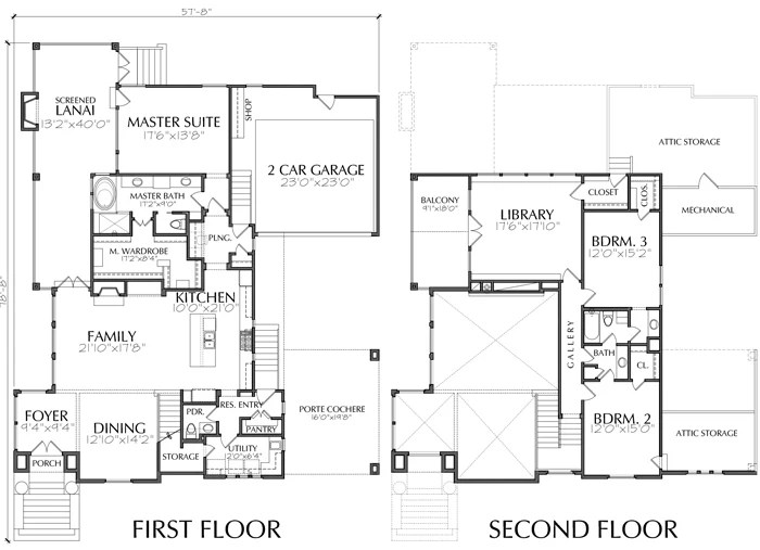 Unique Two Story House Plans, Floor Plans for Luxury Two Story Homes