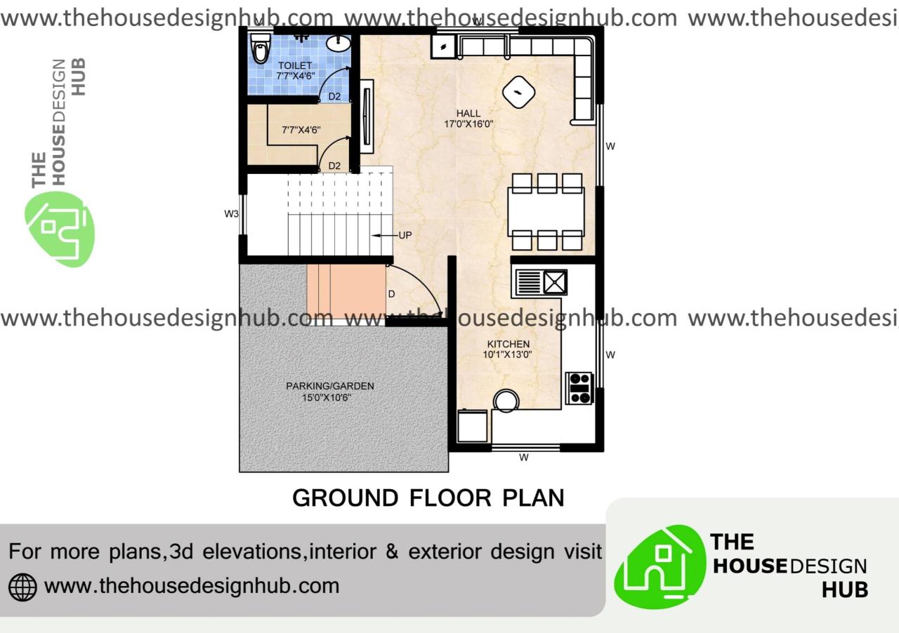 26 X 30 Ft 2 BHK Duplex House Design Plan Under 1500 Sq Ft The House