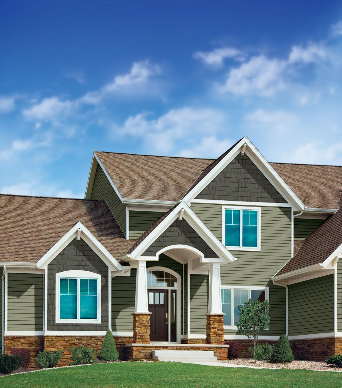 Textures meet color. Greeninspired siding and shingles. in 2021