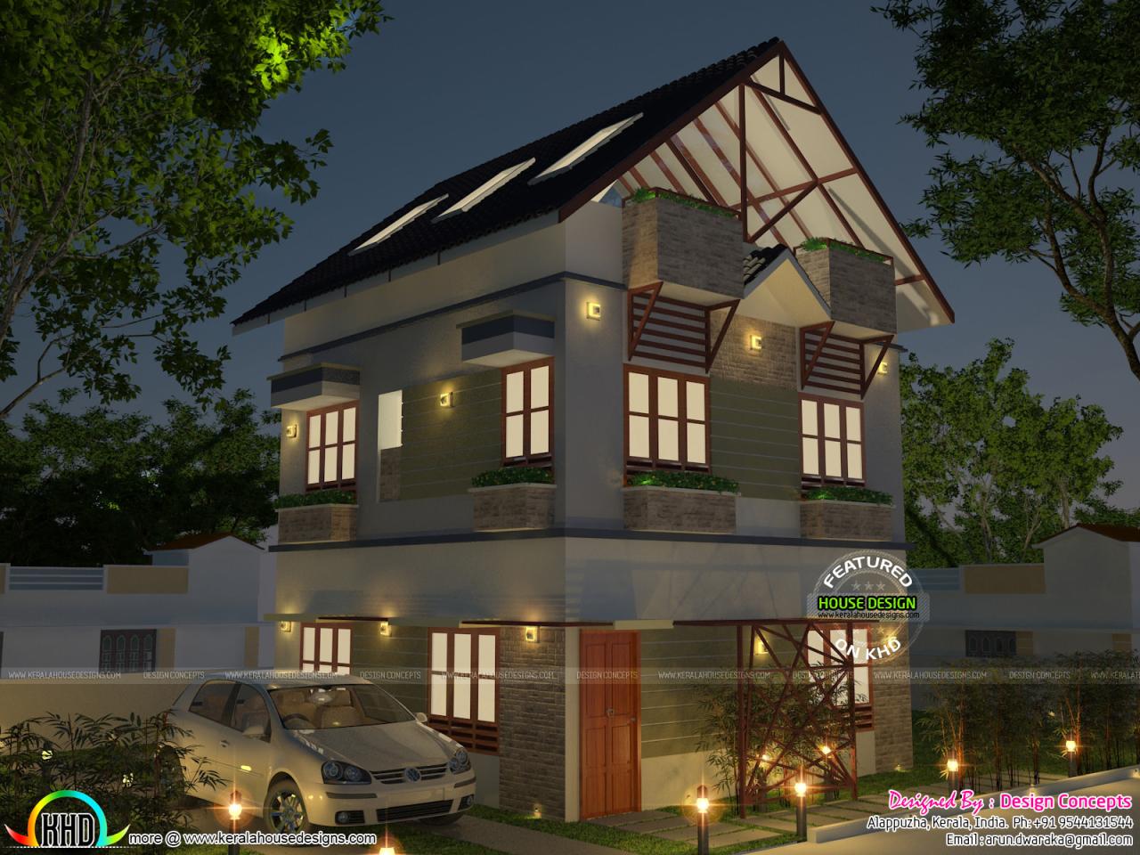 House plan for 2 cent Kerala home design and floor plans