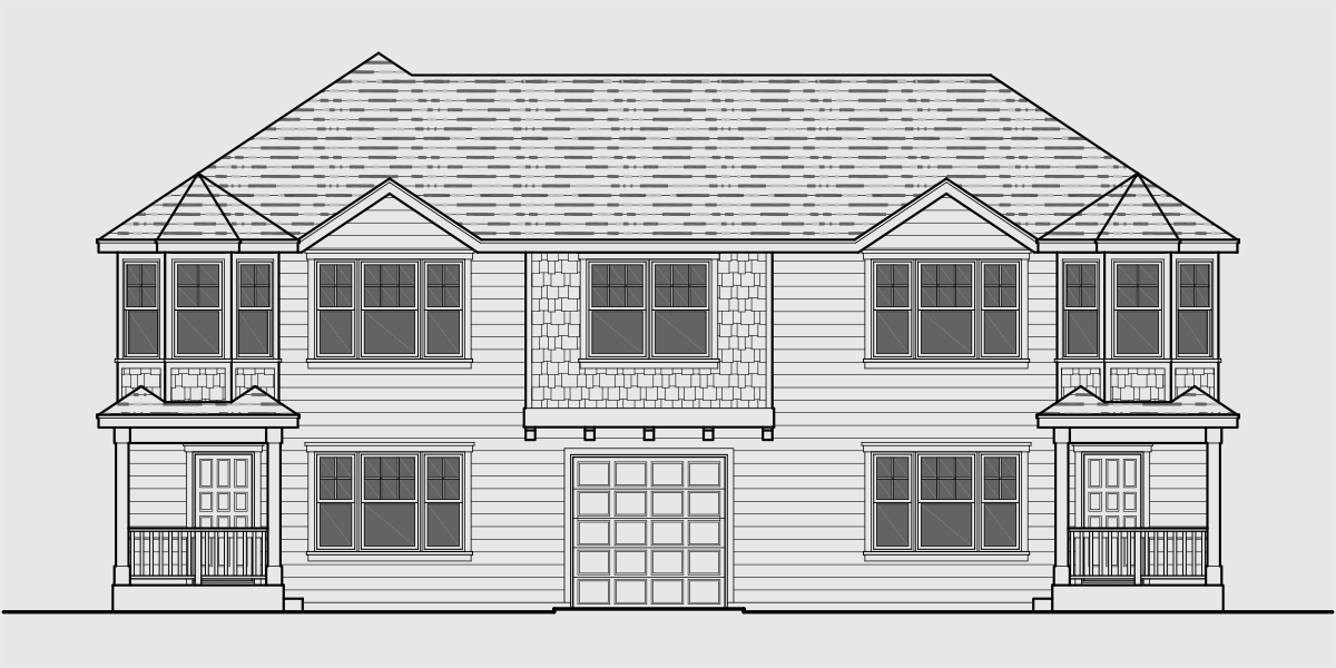 Duplex House Plans & Designs One Story Ranch, 2 Story Bruinier