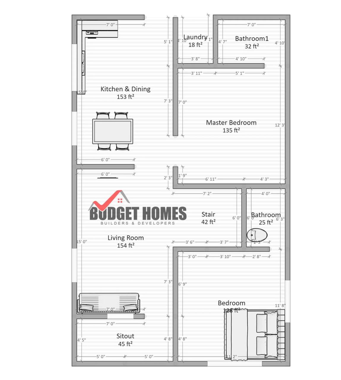 850 Sq Ft 2BHK Beautiful Single Floor House and Free Plan (1) Home