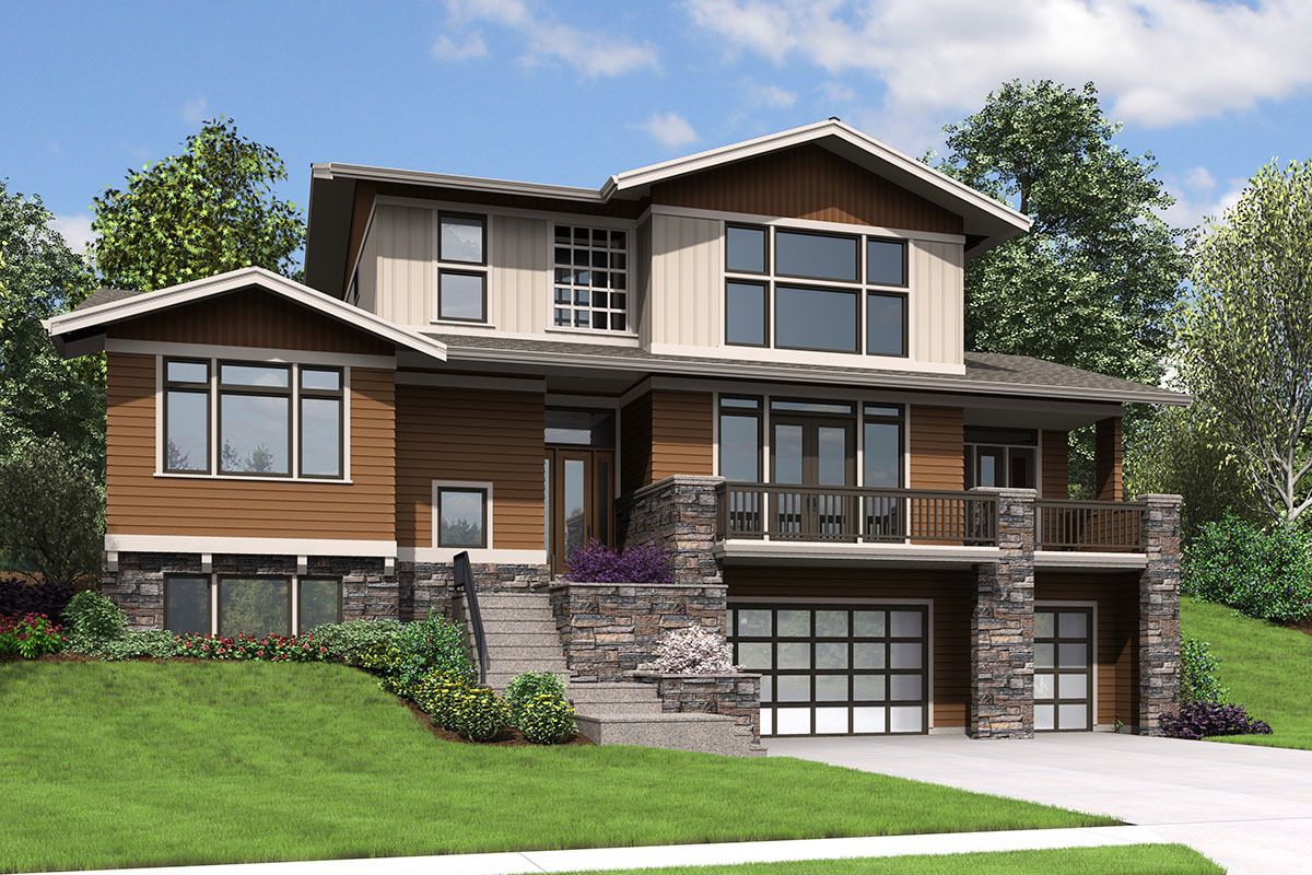 Plan 69649AM Northwest House Plan with DriveUnder Garage Garage