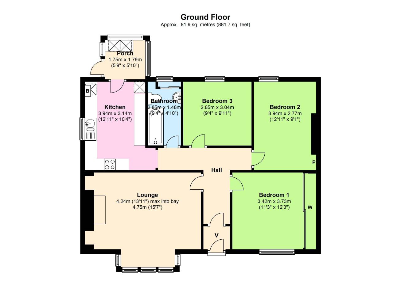 Bungalow 3 Bedroom House Design Floor Plan house plan Dynasty 2 No