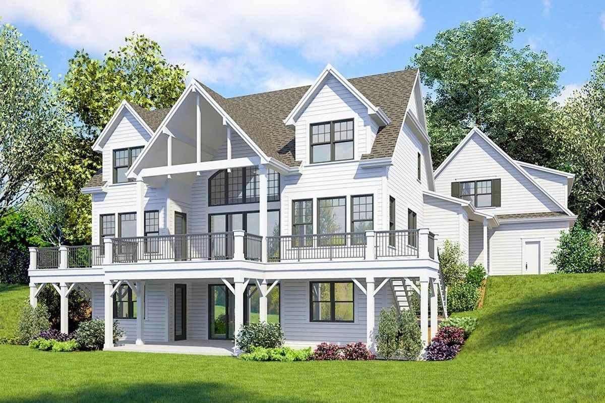 Striking 4Bed Farmhouse Plan with WalkOut Basement 23771JD 02 