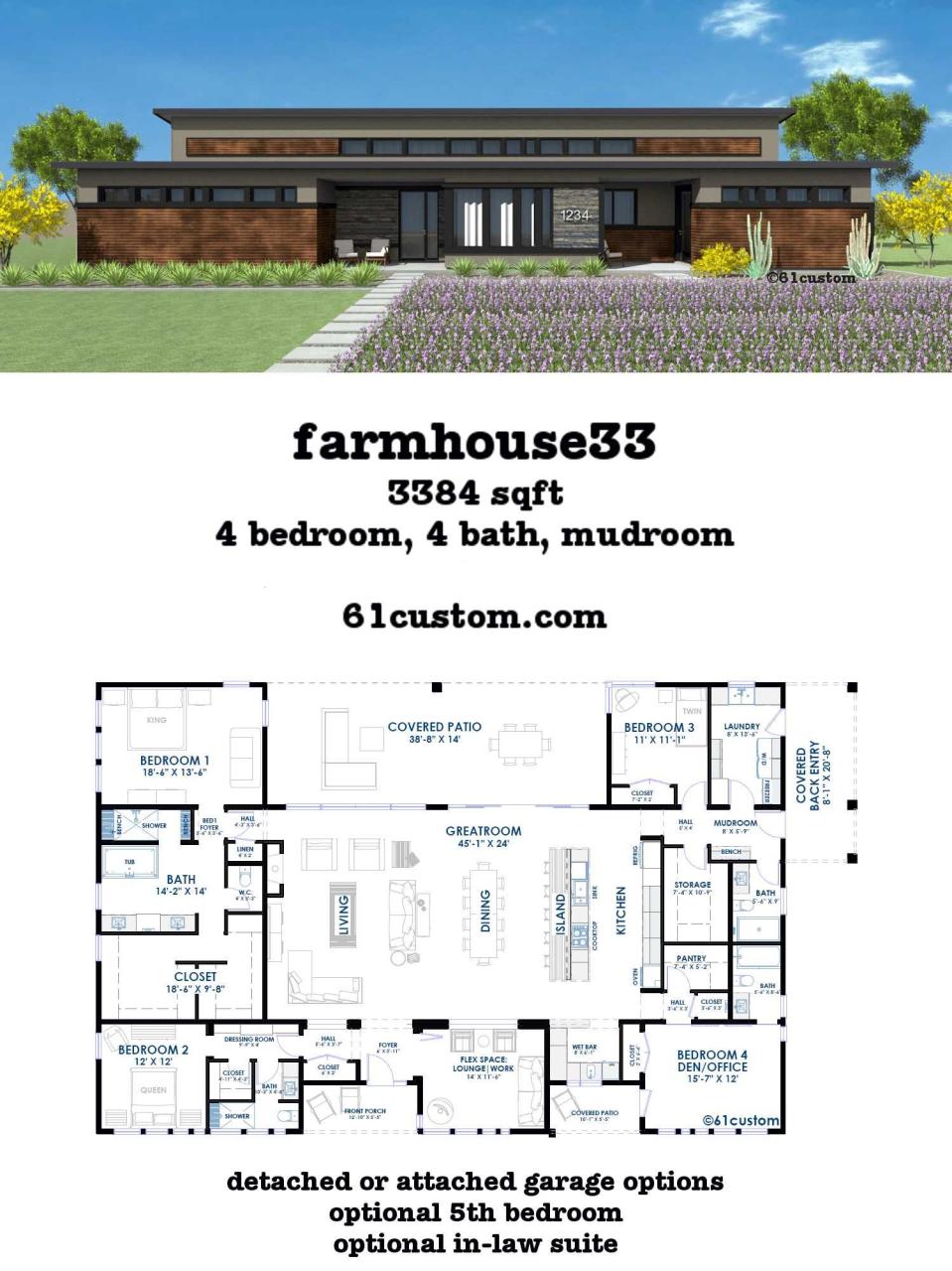 Single story modern farmhouse open floor plans inspirational