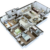 Wonderful Three Bedrooms House Plan References