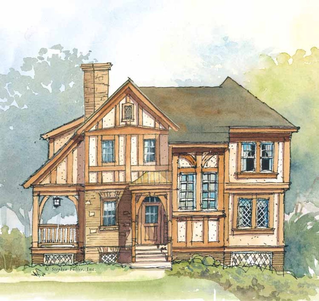 Tudor Style House Plan 2 Beds 2.5 Baths 1331 Sq/Ft Plan 429319