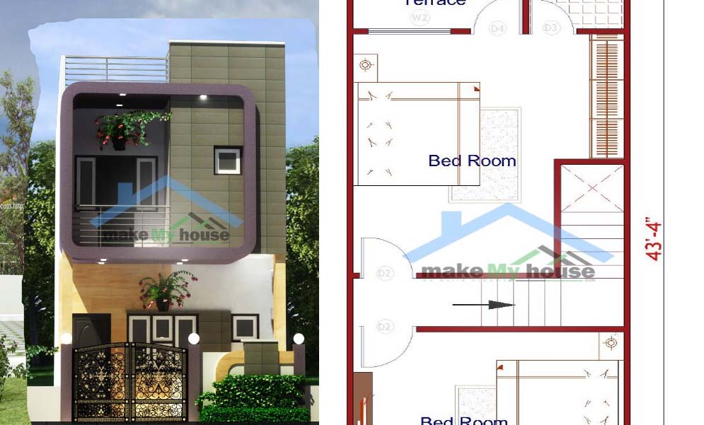 15×50 House Plan For Sale With Three Bedrooms Acha Homes
