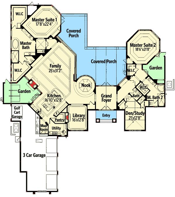 House Plans 2 Master Suites Single Story Pics Of Christmas Stuff