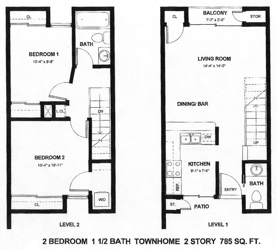2 Story 2 Bedroom Apartment Floor Plans Apartment Poster