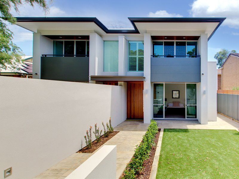 rendered, two storey, townhouse, semidetached, steel, modern