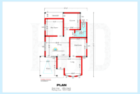 10475220240908-floor-plan 1200 square feet home plan and elevation Kerala home design and floor