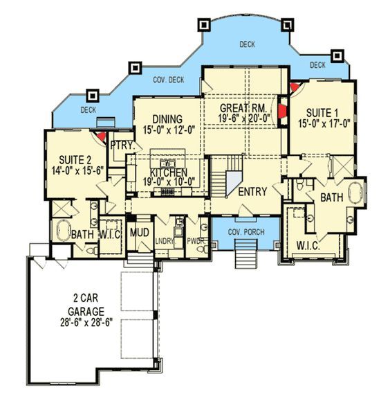 Plan 290019IY Craftsman House Plan with Two Master Suites Craftsman