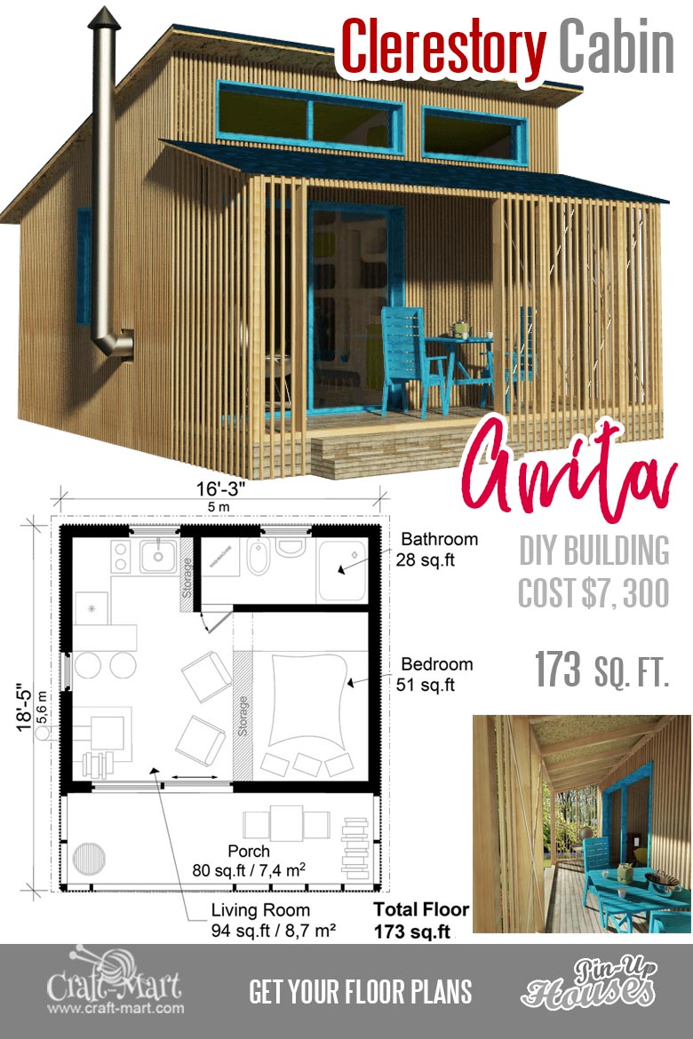 Cute Small Cabin Plans (AFrame Tiny House Plans, Cottages, Containers