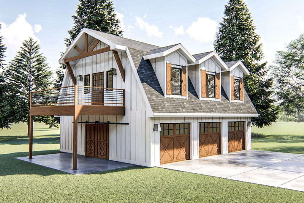 1Bedroom 2Story BarnStyle Home with Spacious 3Car Garage (Floor Plan)