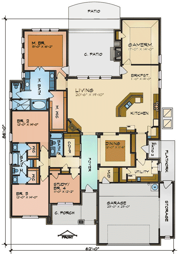 Small Farmhouse 1 Level House Designs Omaha House Plan OneStory