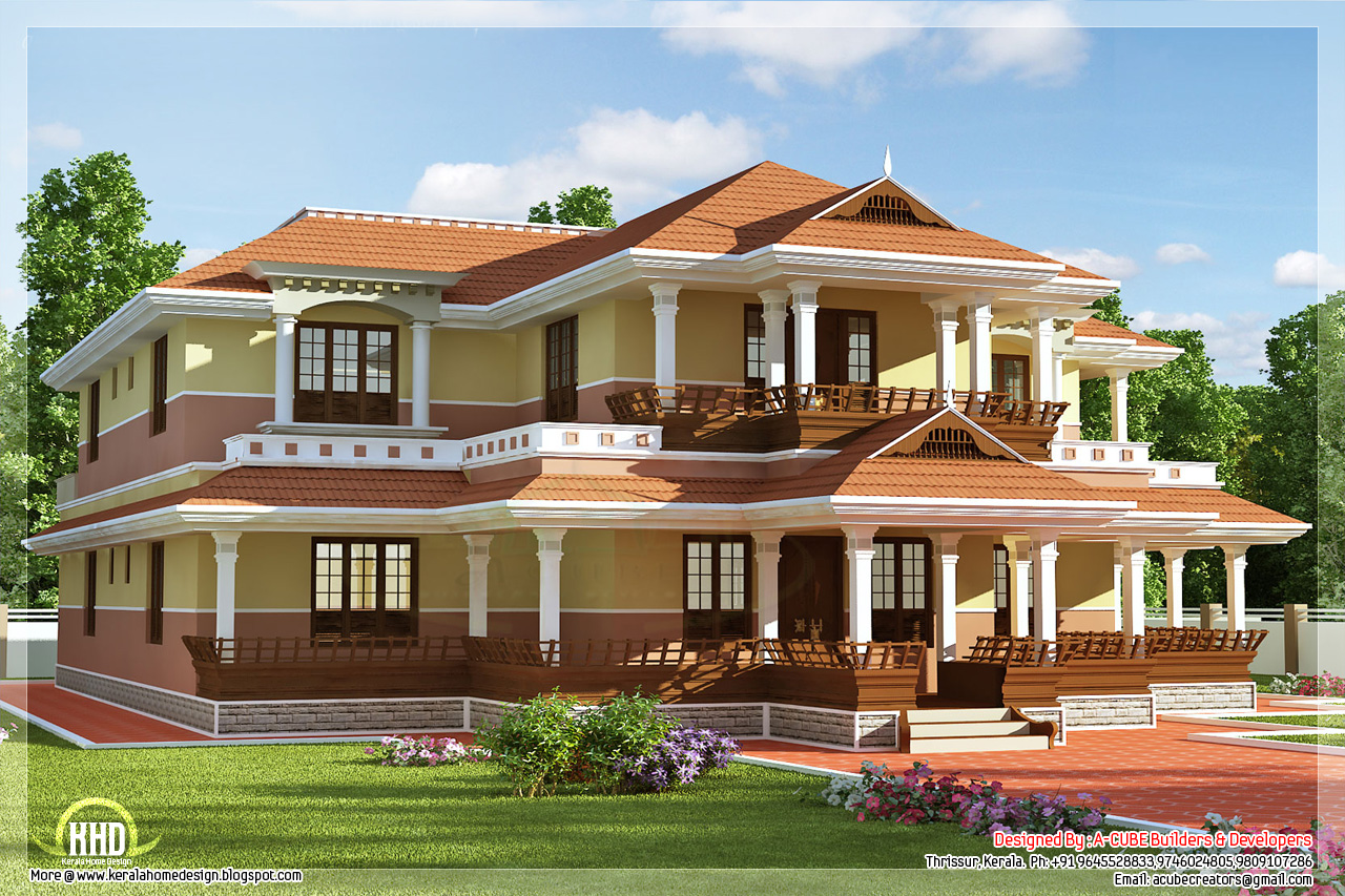 Keral model 5 bedroom luxury home design Kerala home design and floor