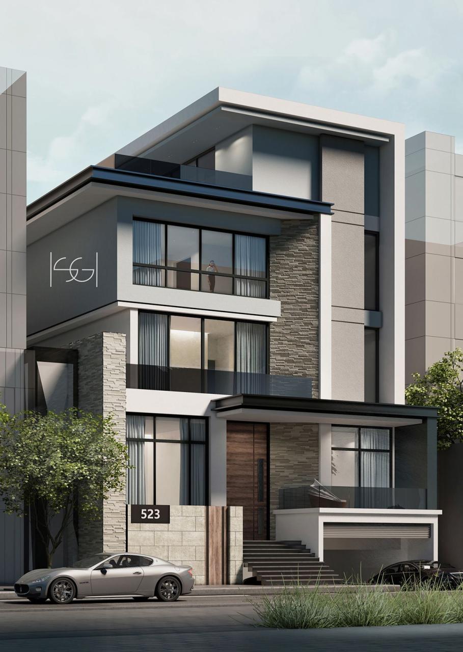 Residential Villa Kuwait on Behance 3 storey house design, Modern