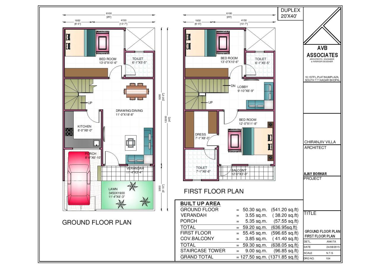 20x40 House Plan 2bhk