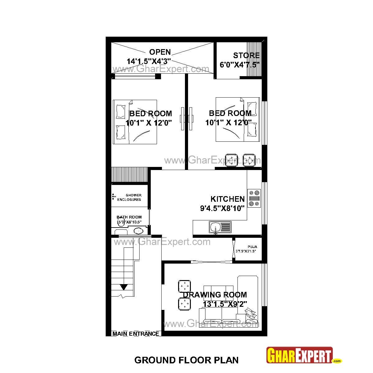 25 24 Foot Wide House Plans House Plan for 23 Feet by 45 Feet plot Plot