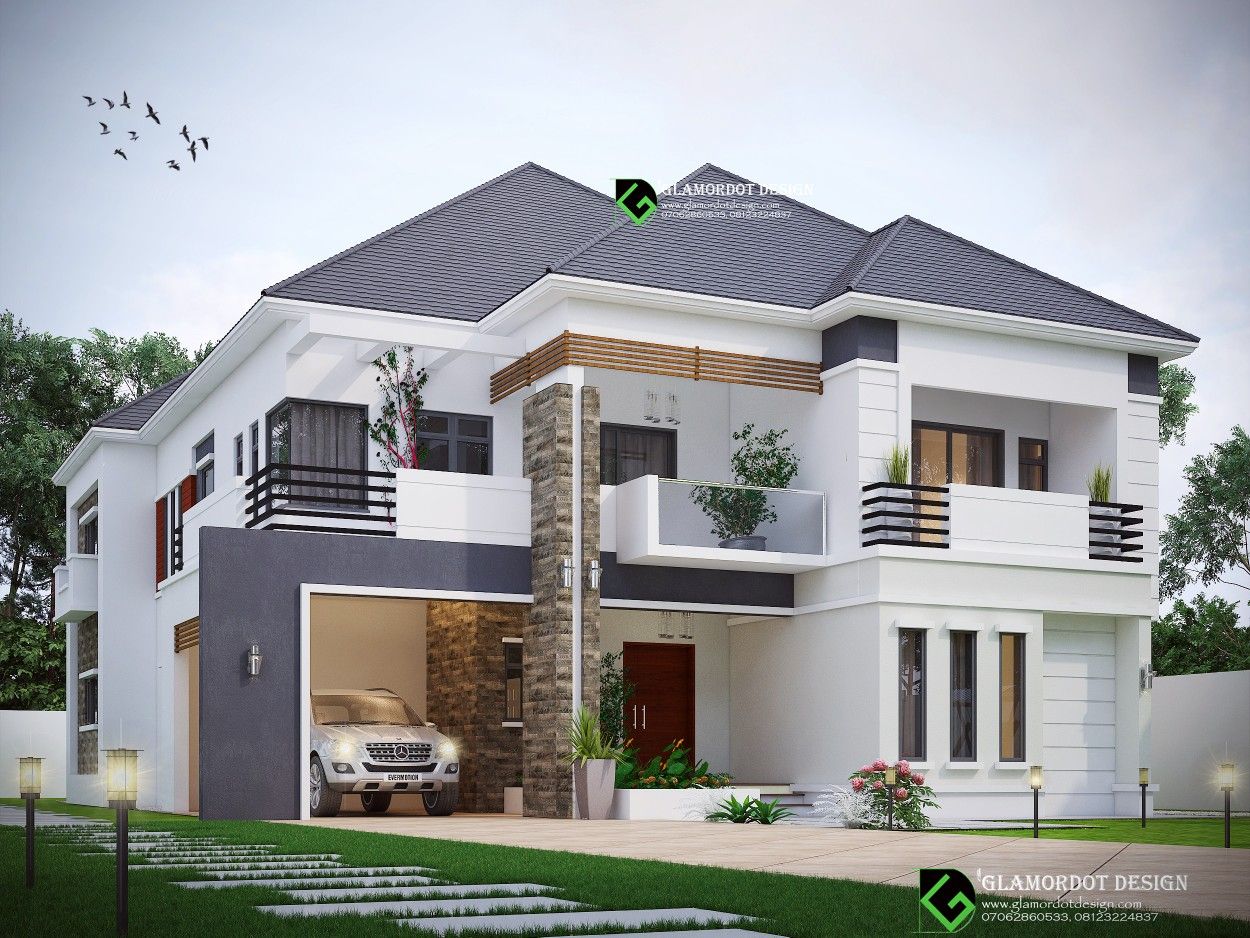 Architectural design proposal of a 5 bedroom contemporary duplex design