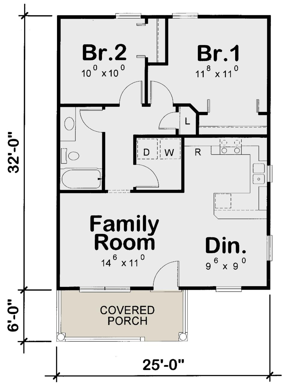 House Plan 40201612 Cottage Plan 800 Square Feet, 2 Bedrooms, 1