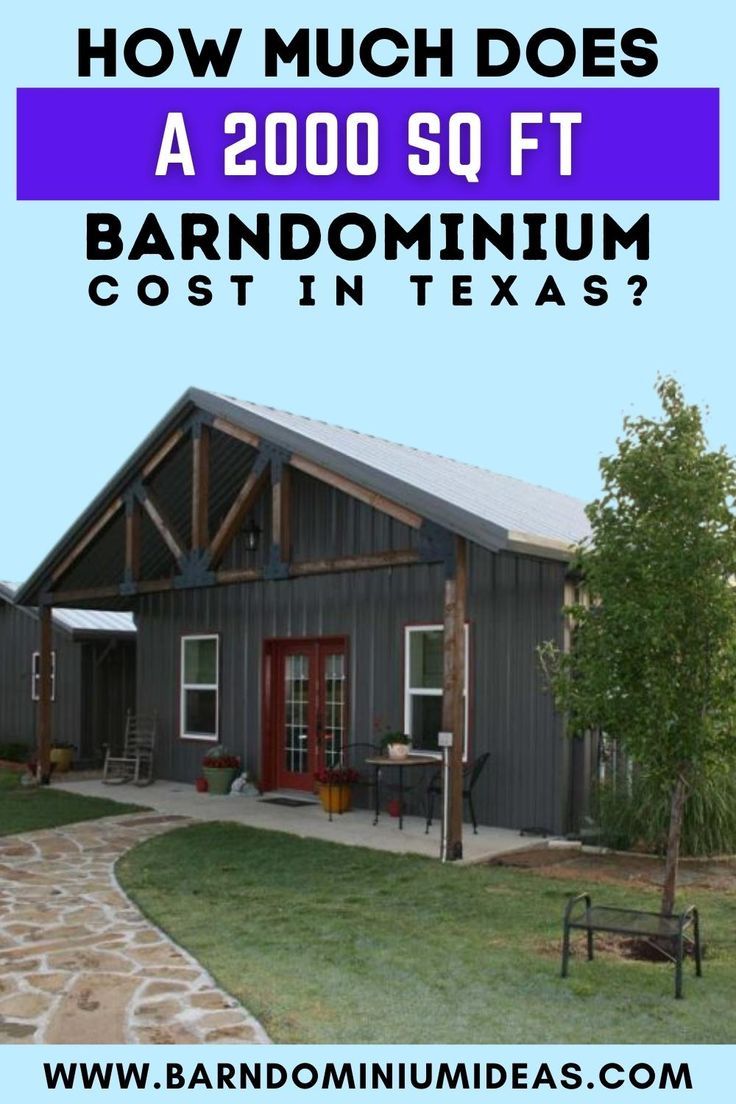 How much does a 2000 sq ft Barndominium cost in Texas? Barndominium
