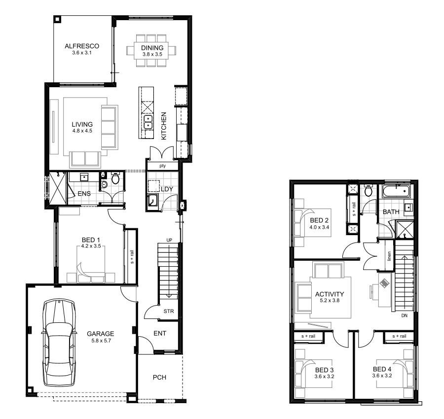 4 Bedroom 2 Storey House Plans Luxury 4 Bedroom Two Storey House