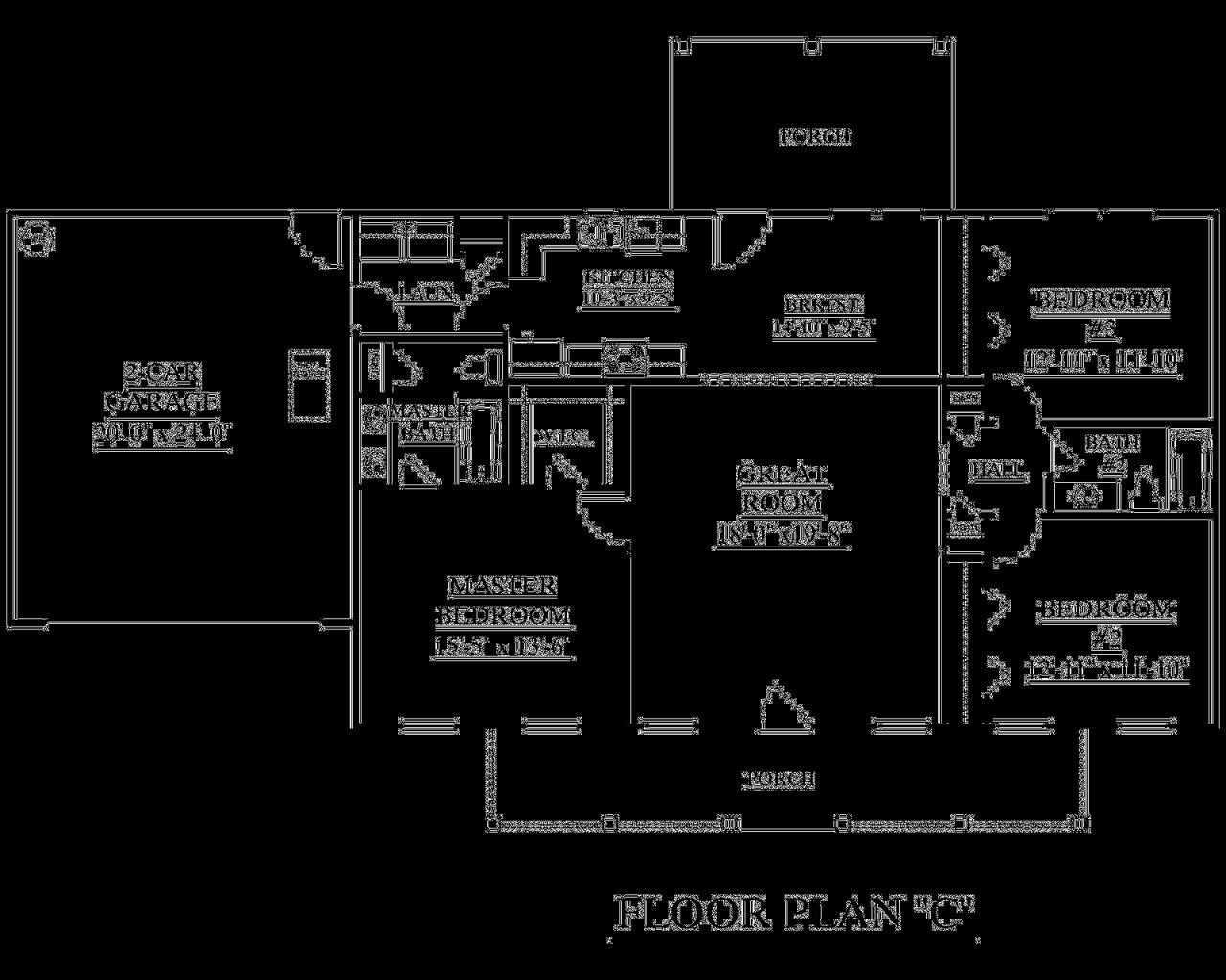 House Plan 1500C The JAMES C Attractive onestory ranch splitlayout