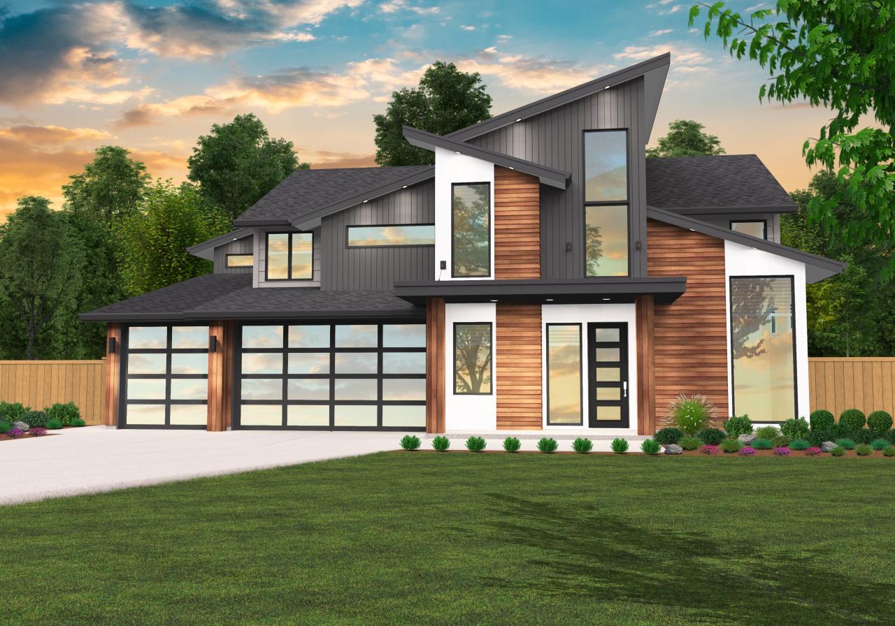 Modern 7 Two Story Modern House Plan by Mark Stewart