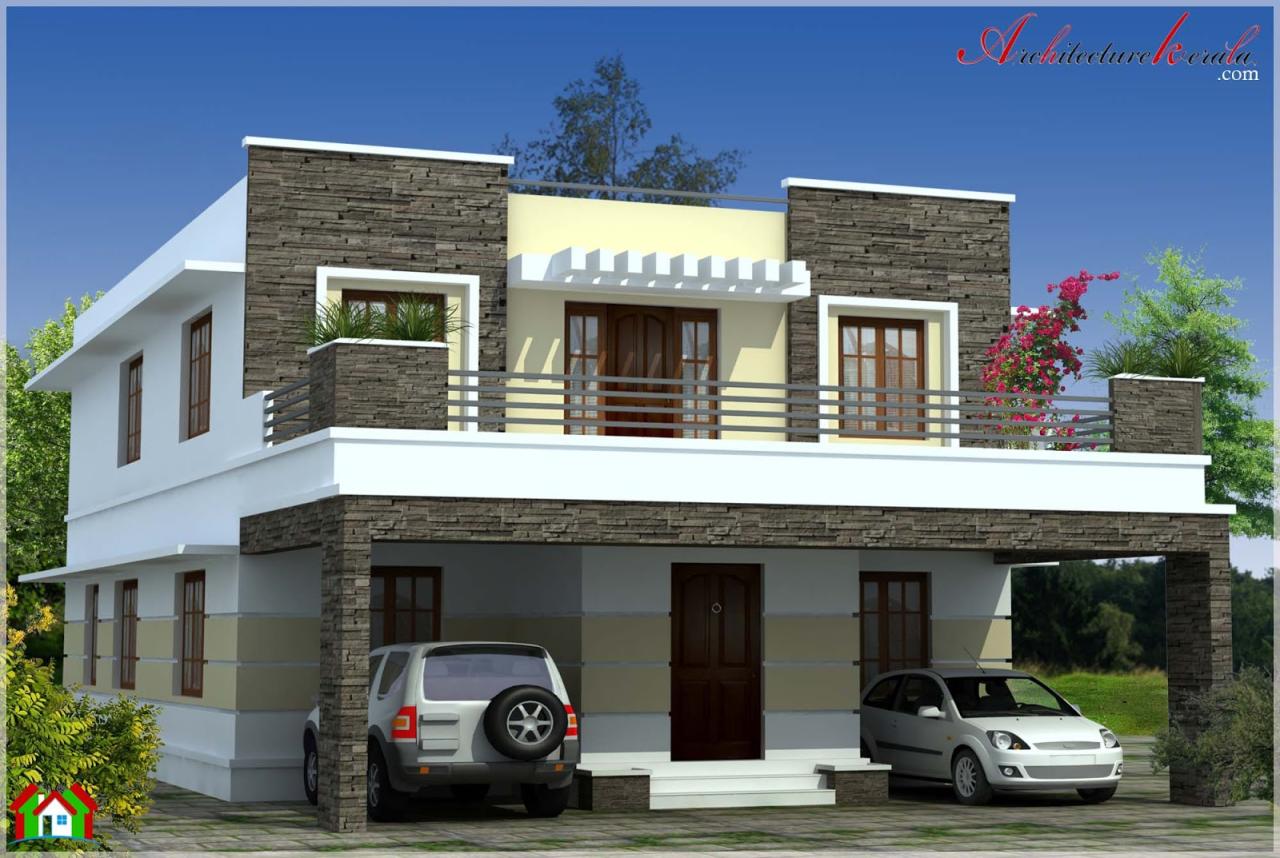 SIMPLE CONTEMPORARY STYLE KERALA HOUSE ELEVATION ARCHITECTURE KERALA