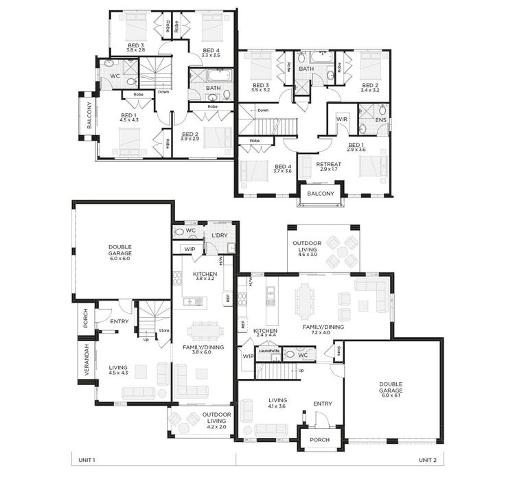 Hayward Corner Duplex Home Design & House Plan by Champion Homes