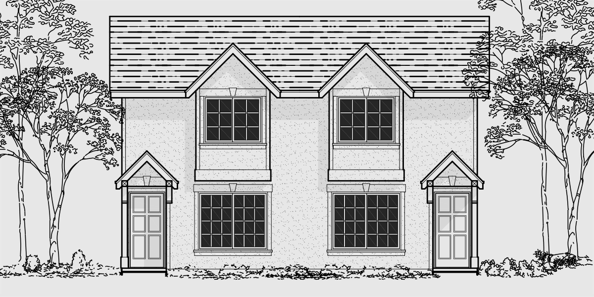 Narrow Lot duplex house plans Narrow and Zero Lot Line