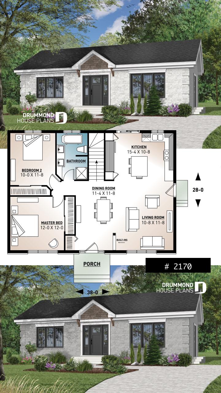 House Plans Daylight Basement Compact Daylight Basement 69069AM