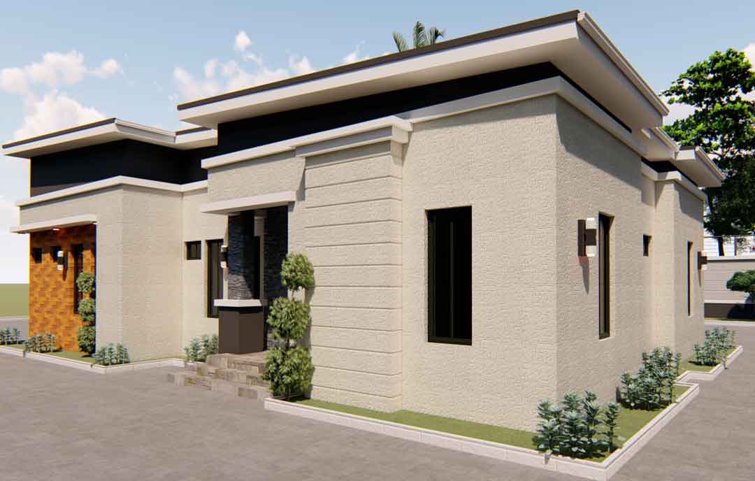 4 bedroom Nigerian house plan flat roof Building Plan Nigeria