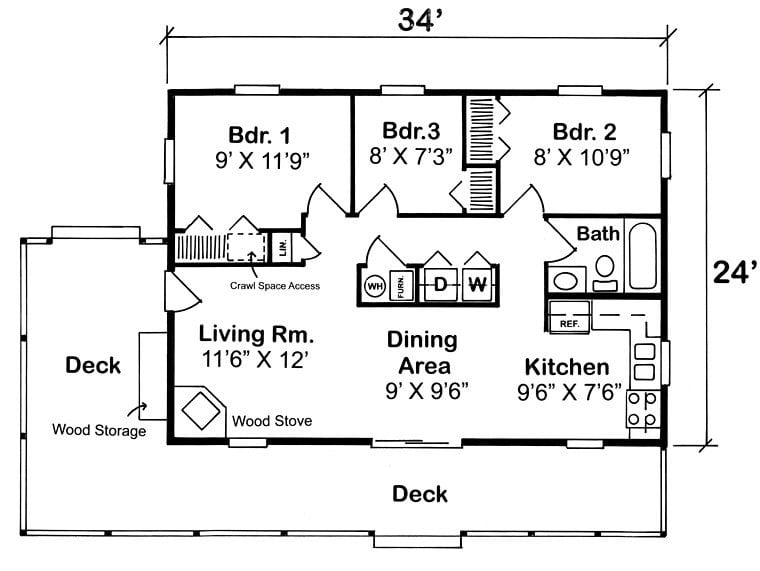 New Three Bedroom Cottage House Plan New Home Plans Design