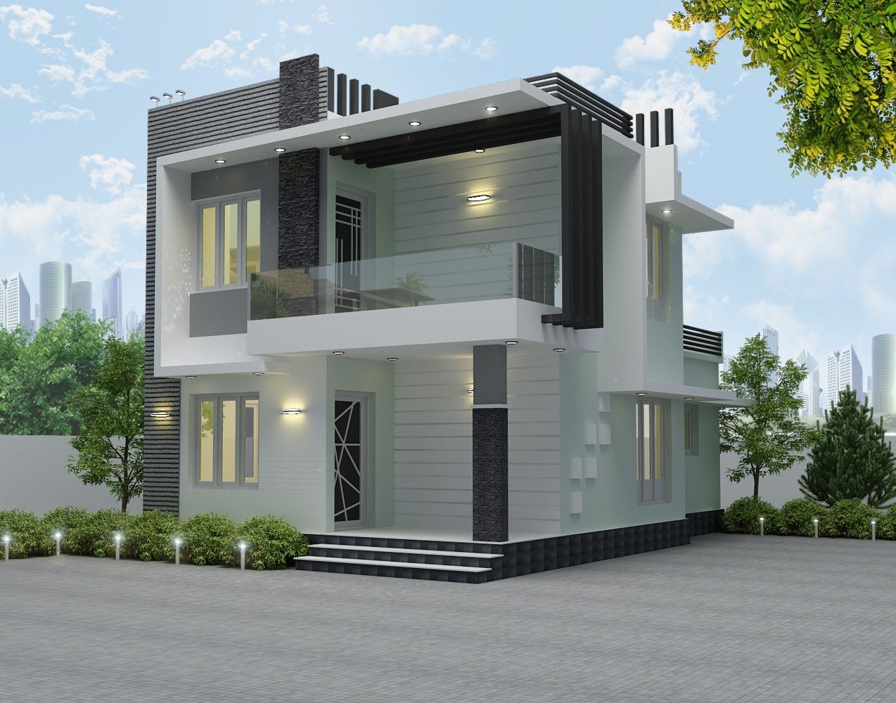 Simple Duplex Exterior Design